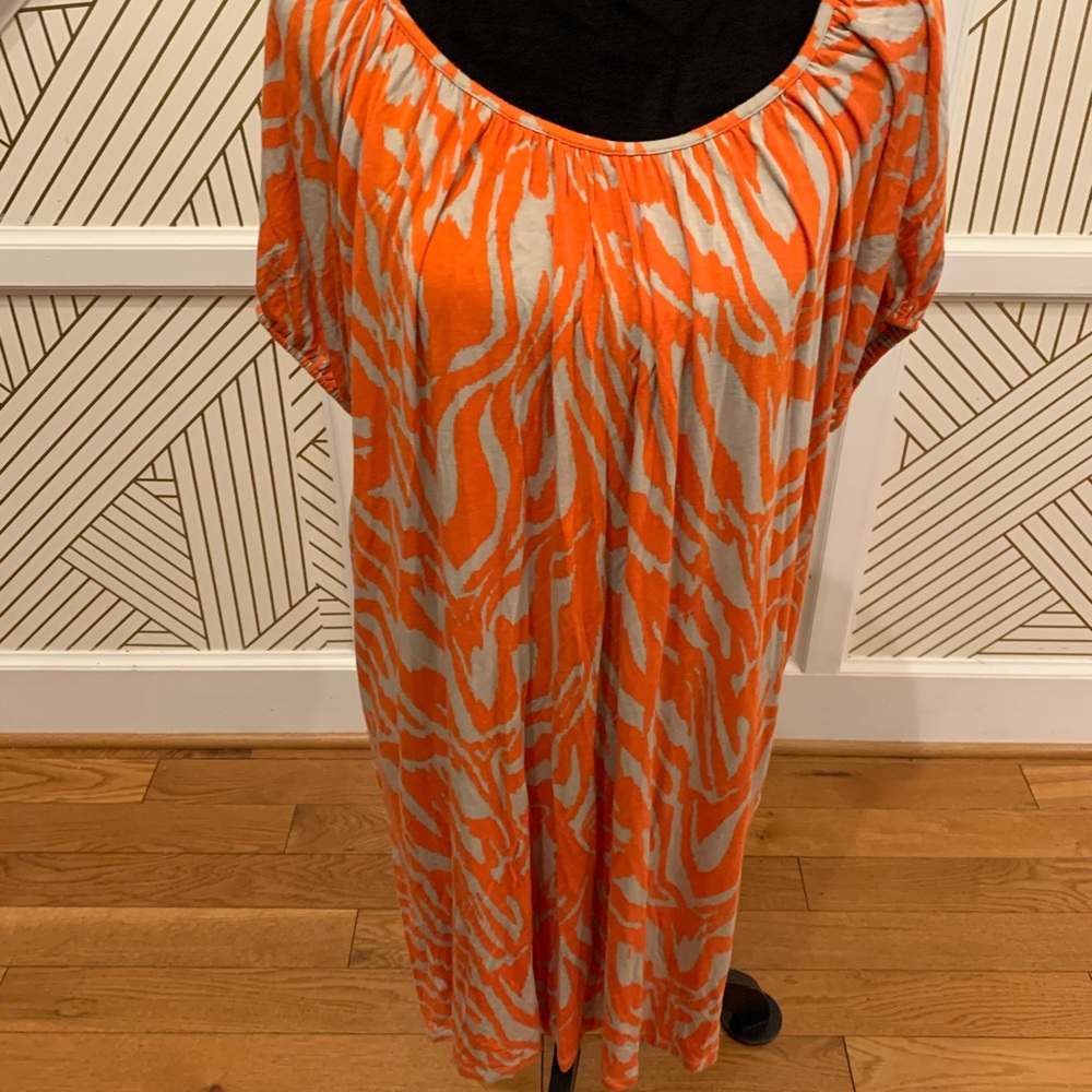 Micheal Kors Orange and Cream Casual Dress